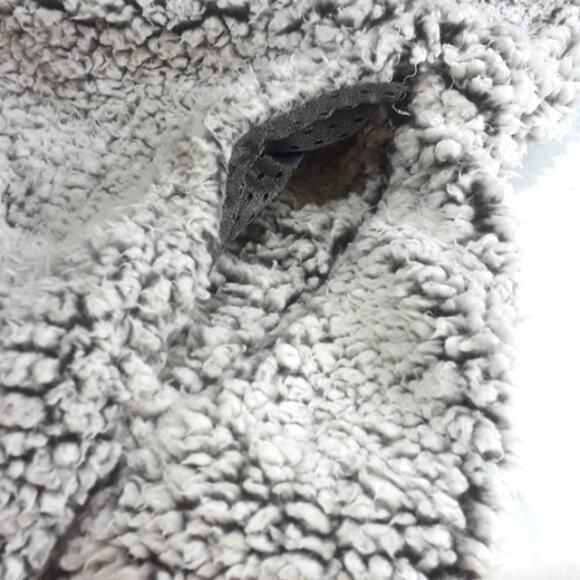 Florida State Womens Sz L 1/4 Zip Embroidered Logo Fleece Faux Fur Gray Top - Picture 7 of 12